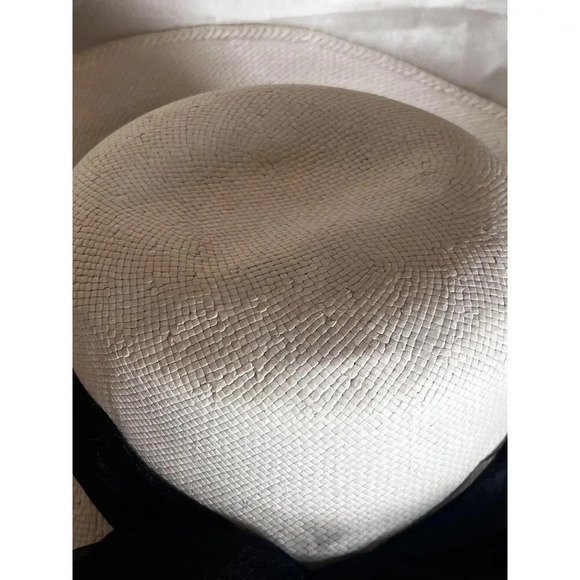 Frances Brewster‎ ivory woven hat with organza bow - Picture 3 of 9